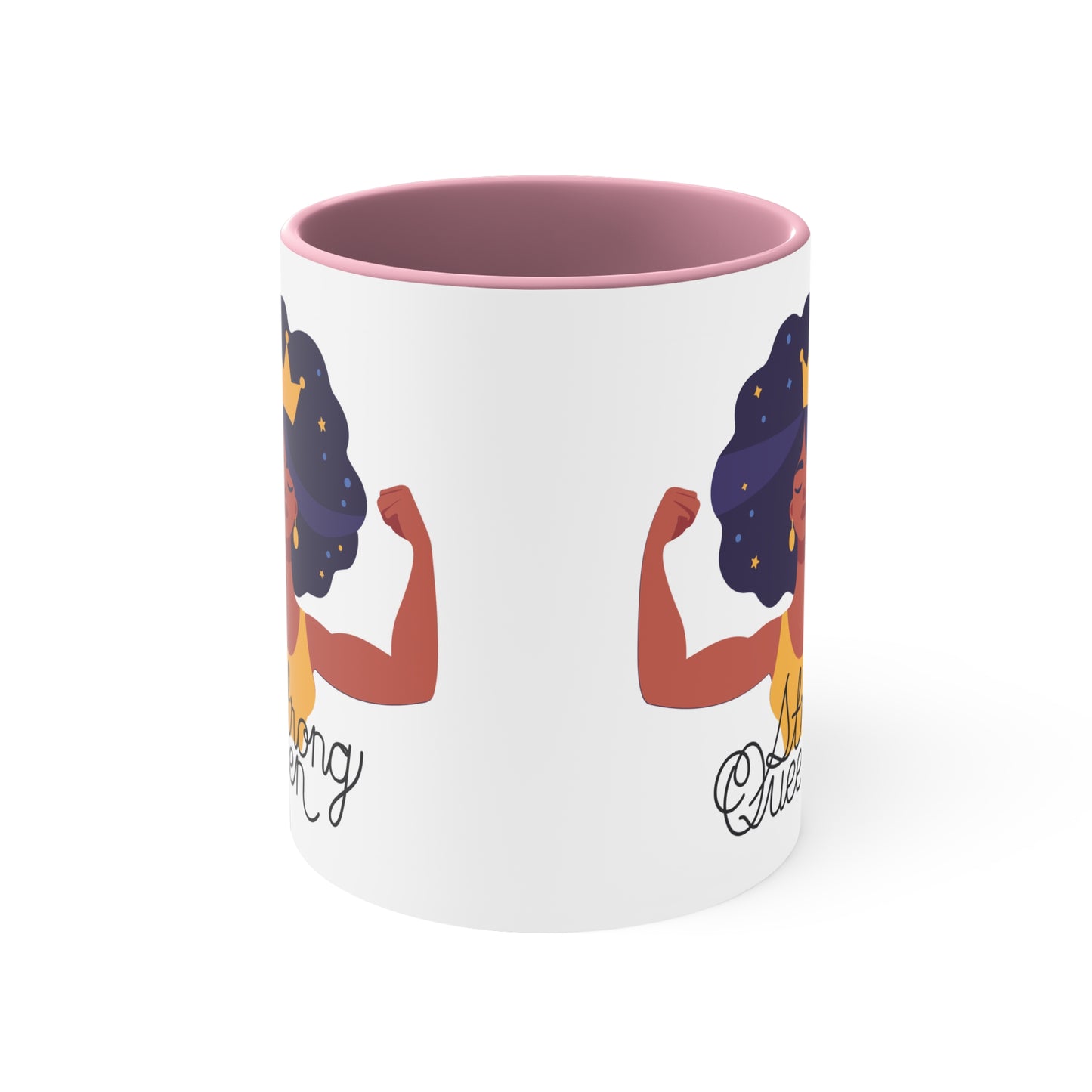 "Royal Brews: Strong Queen Afro Crown Mug - Sip in Style and Power!"    (Accent Coffee Mug, 11oz)