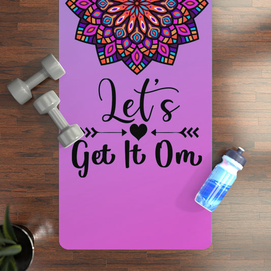 Copy of  "Let's Get it Om!"  Celestial Colorful Mandala Yoga Mat (E)