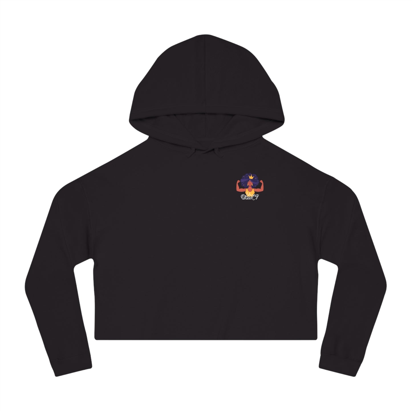 Crowned and Confident: Strong Queen Cropped Hoodie (Backed by a Secret Code)