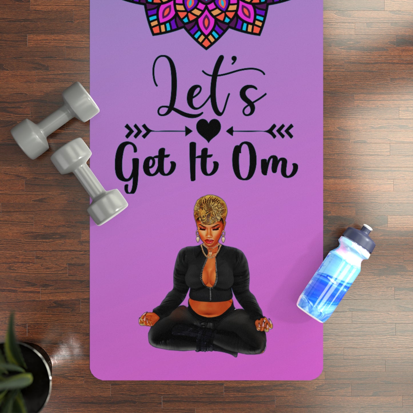 Serenity in Motion: Empowering Black Women Yoga Mat (E: Teal)