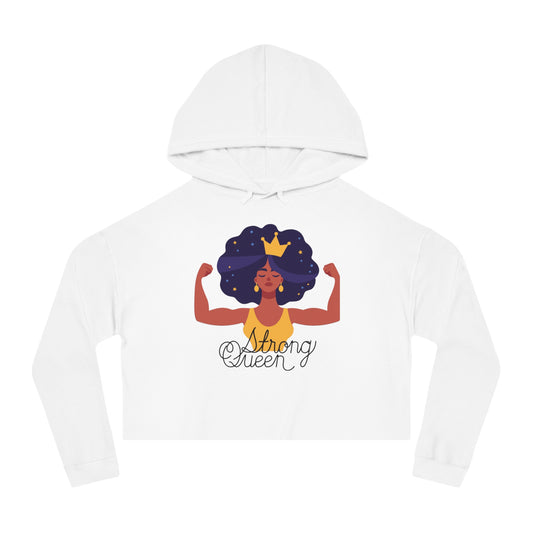 "Royal Resilience: Strong Queen Afro Crown Cropped Hoodie – Embrace Your Sexy, Tenacious, Resilient, Optimistic, Nurturing, Goddess Power!"