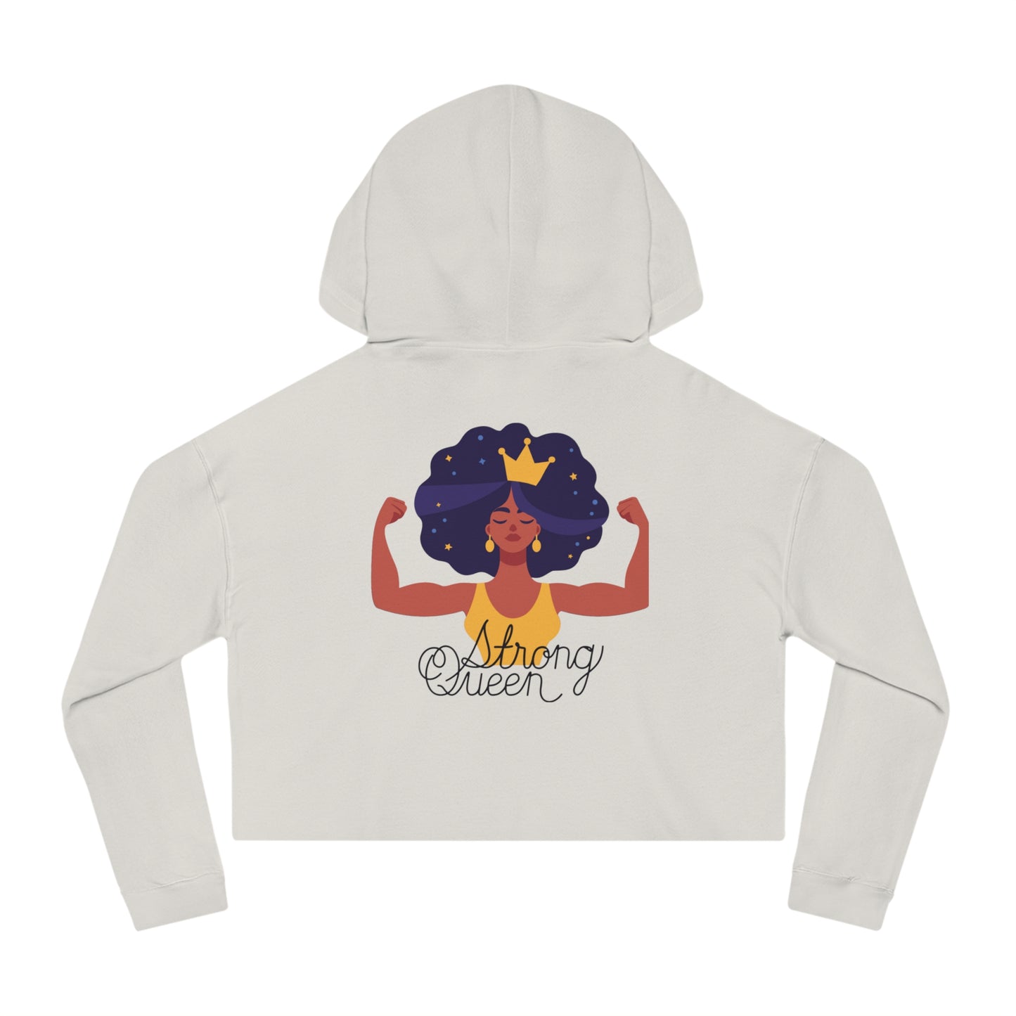 "Resilient Royalty: Strong Queen Cropped Hoodie" (Backed by Majesty)