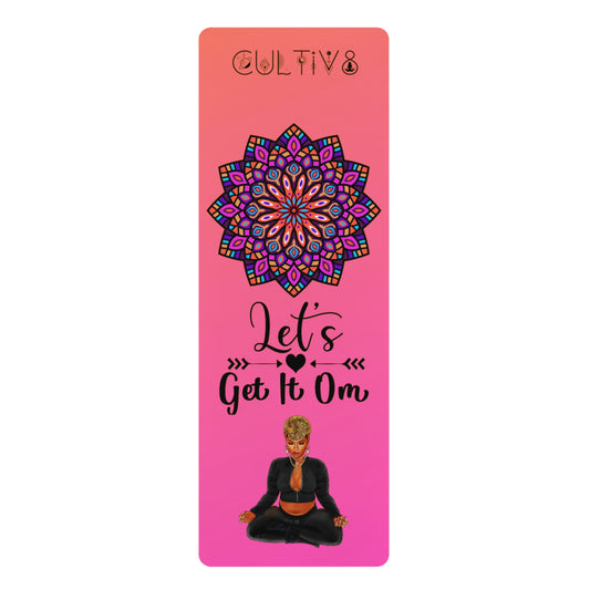 Serenity in Motion: Empowering Black Women Yoga Mat (D: Peach)