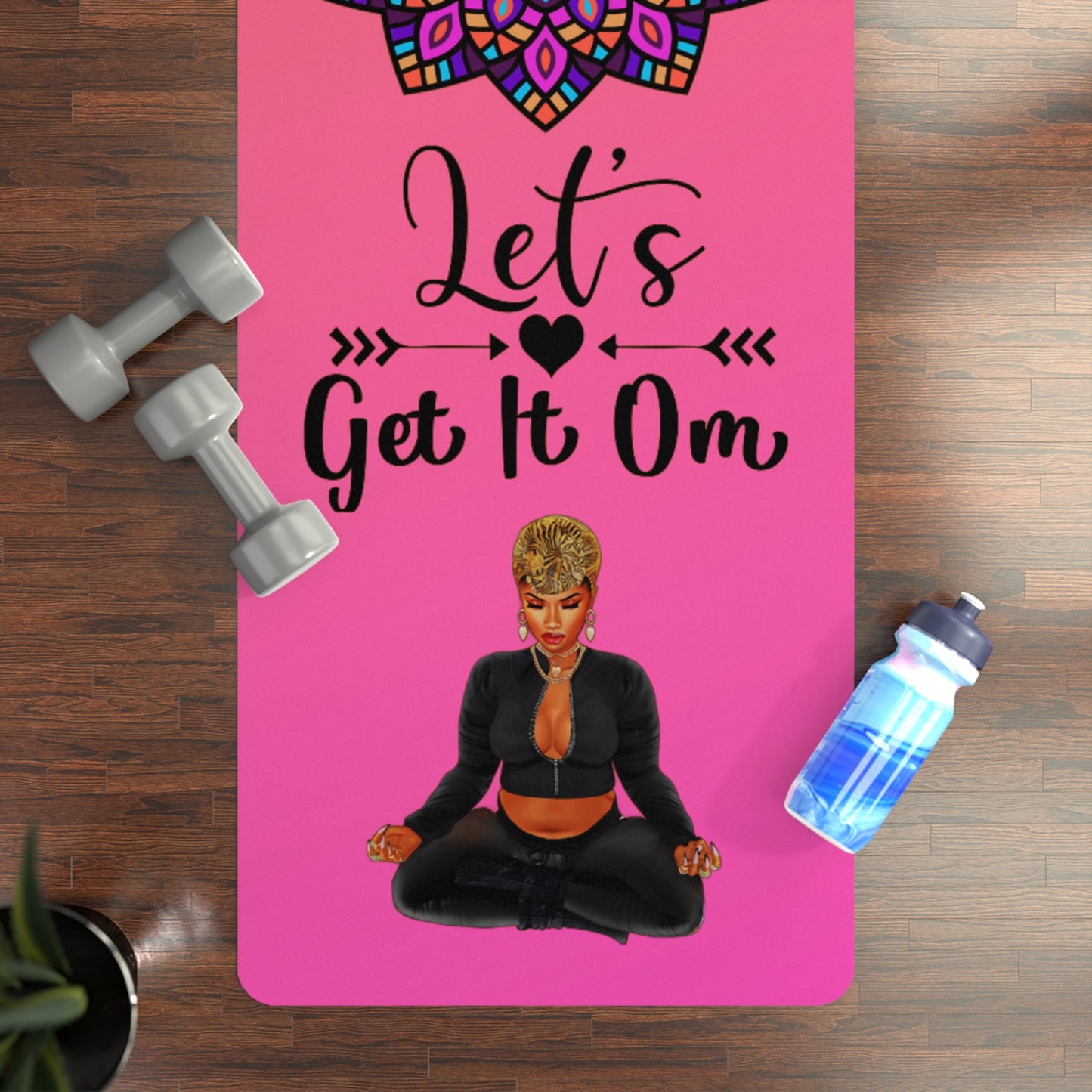 Serenity in Motion: Empowering Black Women Yoga Mat (D: Peach)