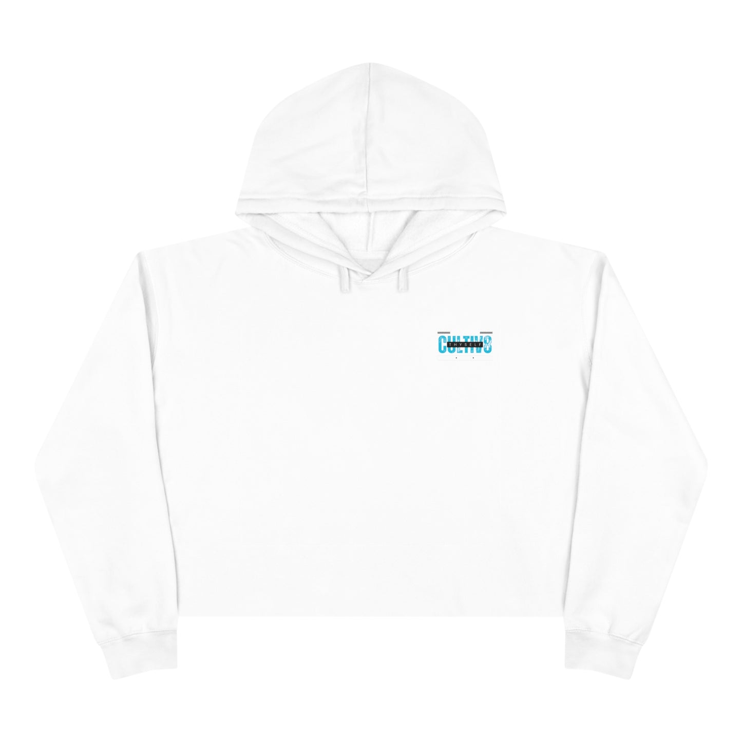 Empowerment Unleashed: Teal Bliss  Thyself Cropped Hoodie