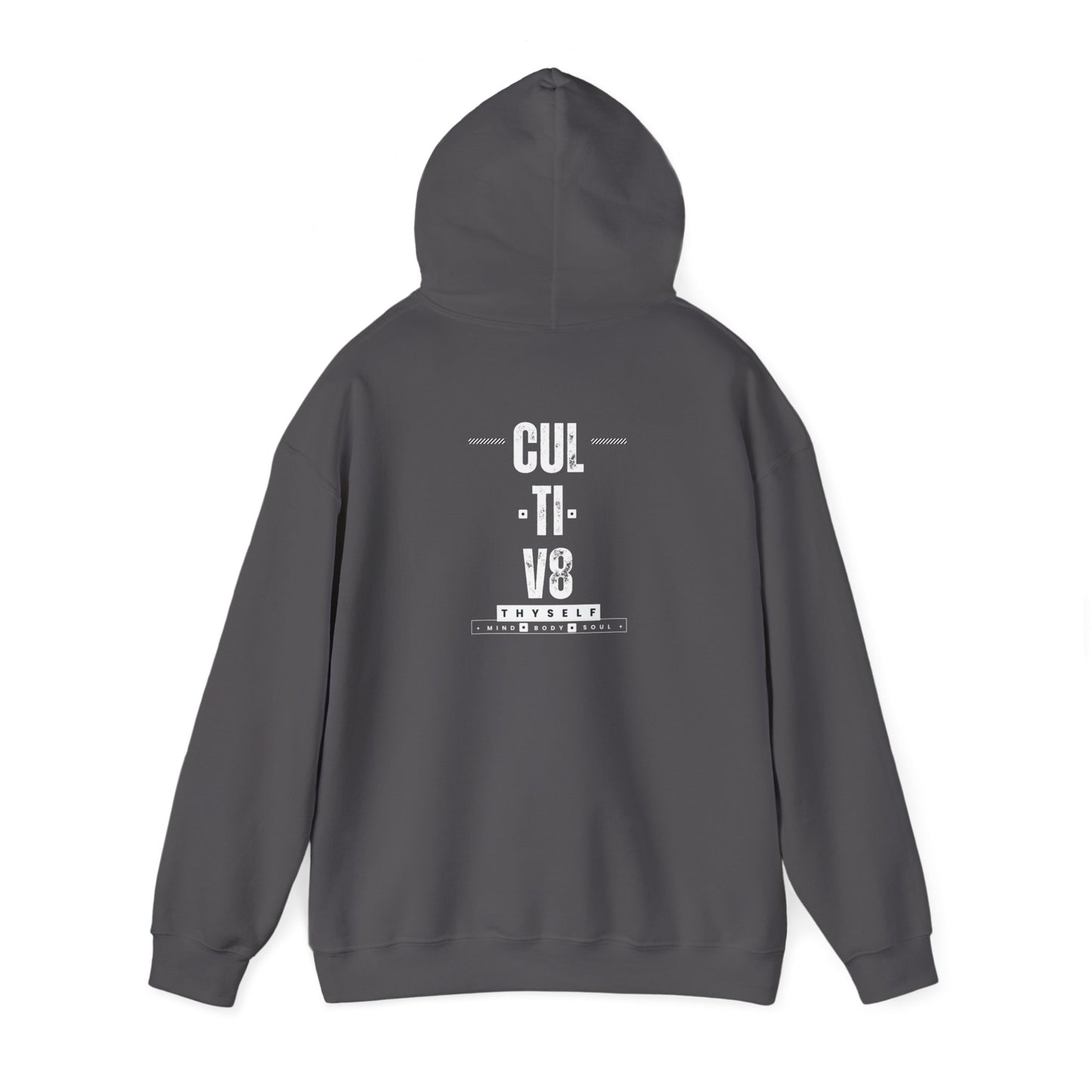 Empowerment Unleashed: Cultiv8 Thyself Unisex Hoodie in Bold Black & White