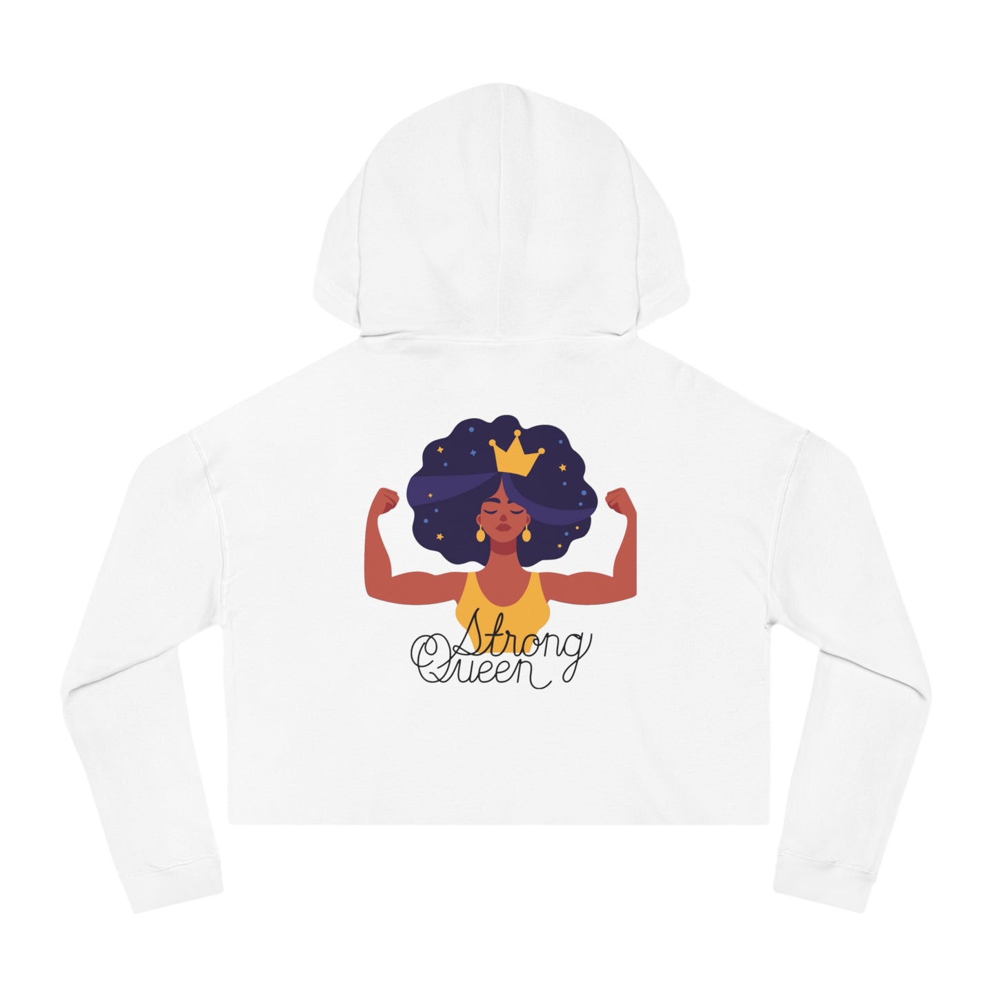 "Resilient Royalty: Strong Queen Cropped Hoodie" (Backed by Majesty)