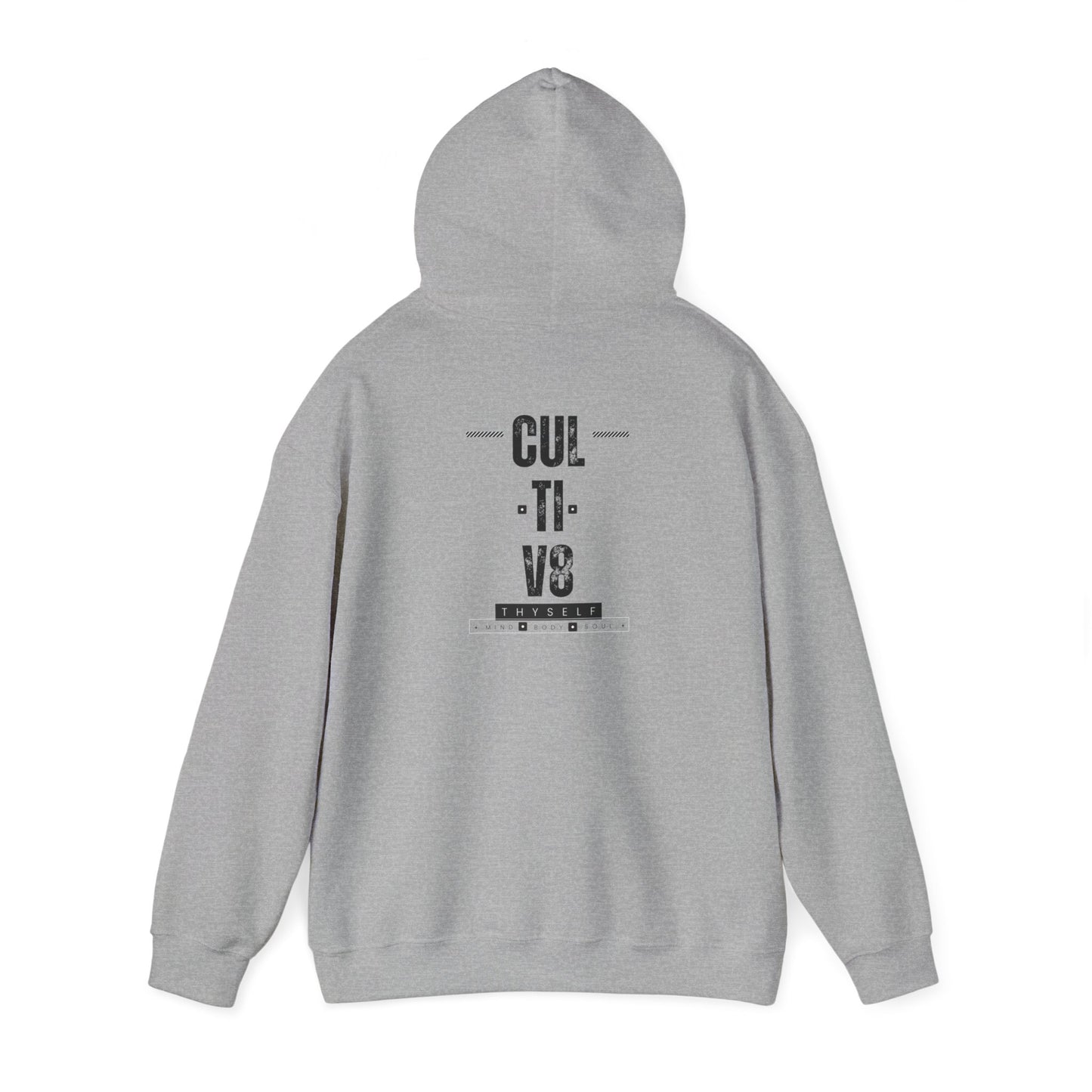 Empowerment Unleashed: Cultiv8 Thyself Unisex Hoodie in Bold Black & White