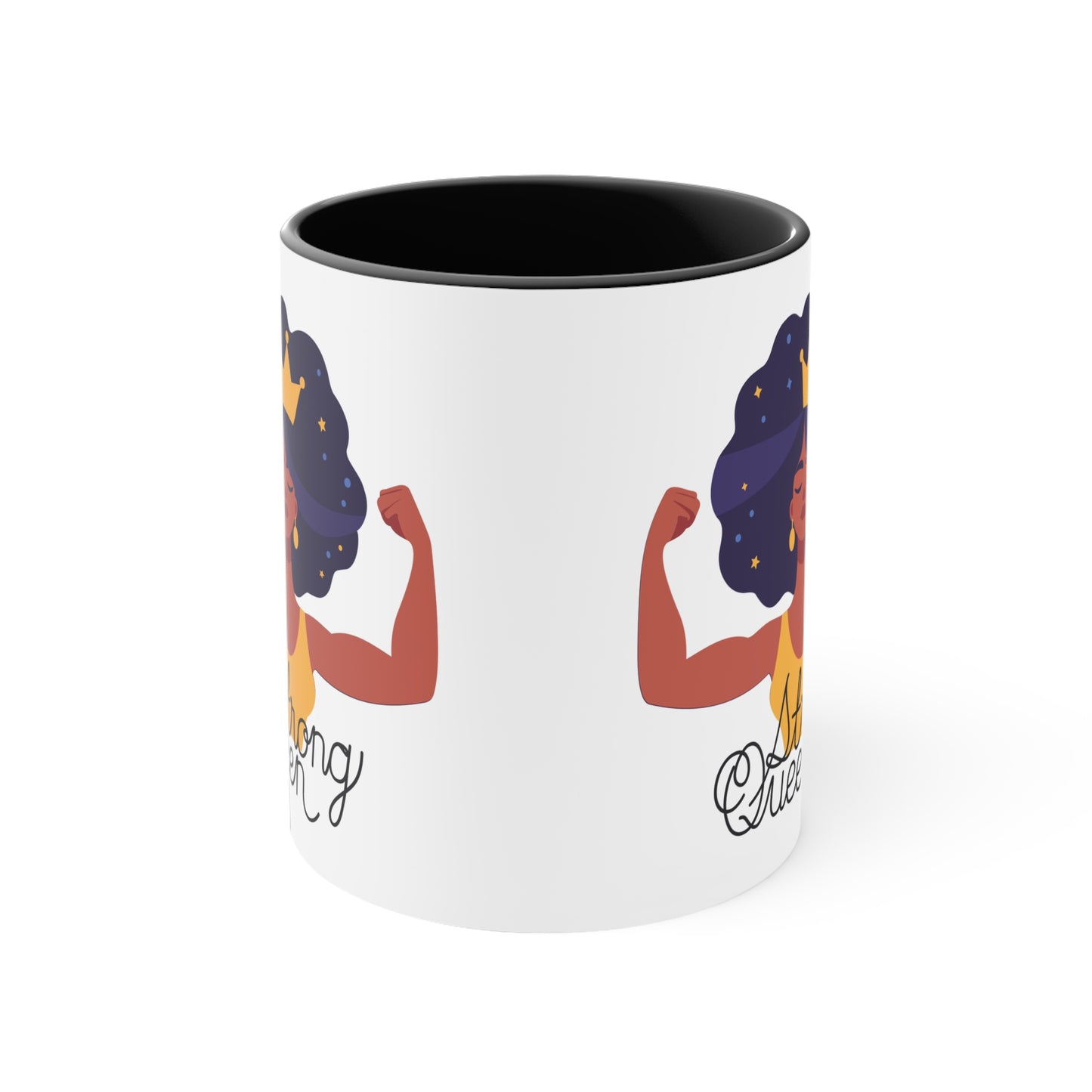 "Royal Brews: Strong Queen Afro Crown Mug - Sip in Style and Power!"    (Accent Coffee Mug, 11oz)