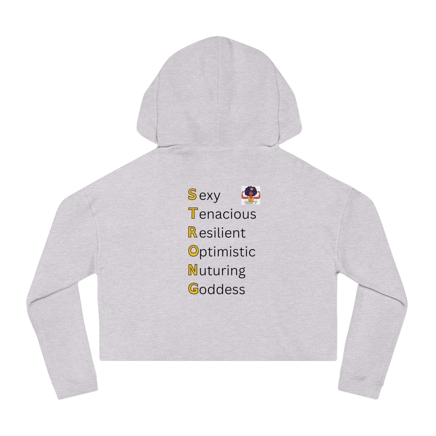 Crowned and Confident: Strong Queen Cropped Hoodie (Backed by a Secret Code)