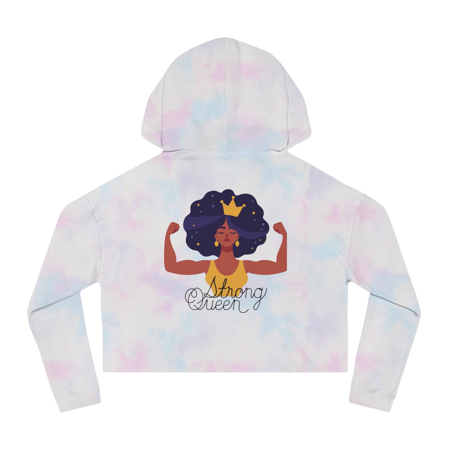 "Resilient Royalty: Strong Queen Cropped Hoodie" (Backed by Majesty)