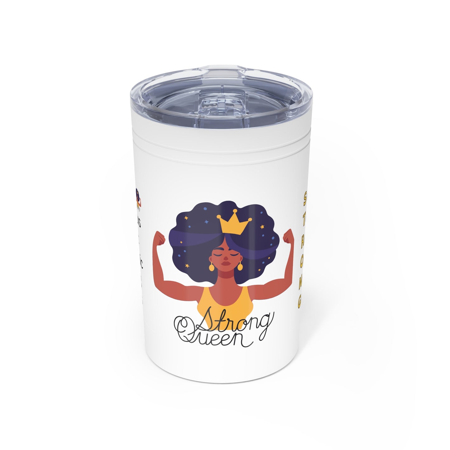 Crown & Chill: Afro Strong Queen Vacuum Insulated Tumbler  (11 oz )