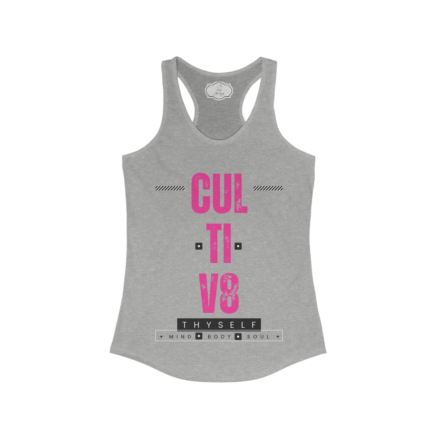 Bold Empowerment: Pink Blossom Cultiv8 Thyself Racerback Tank