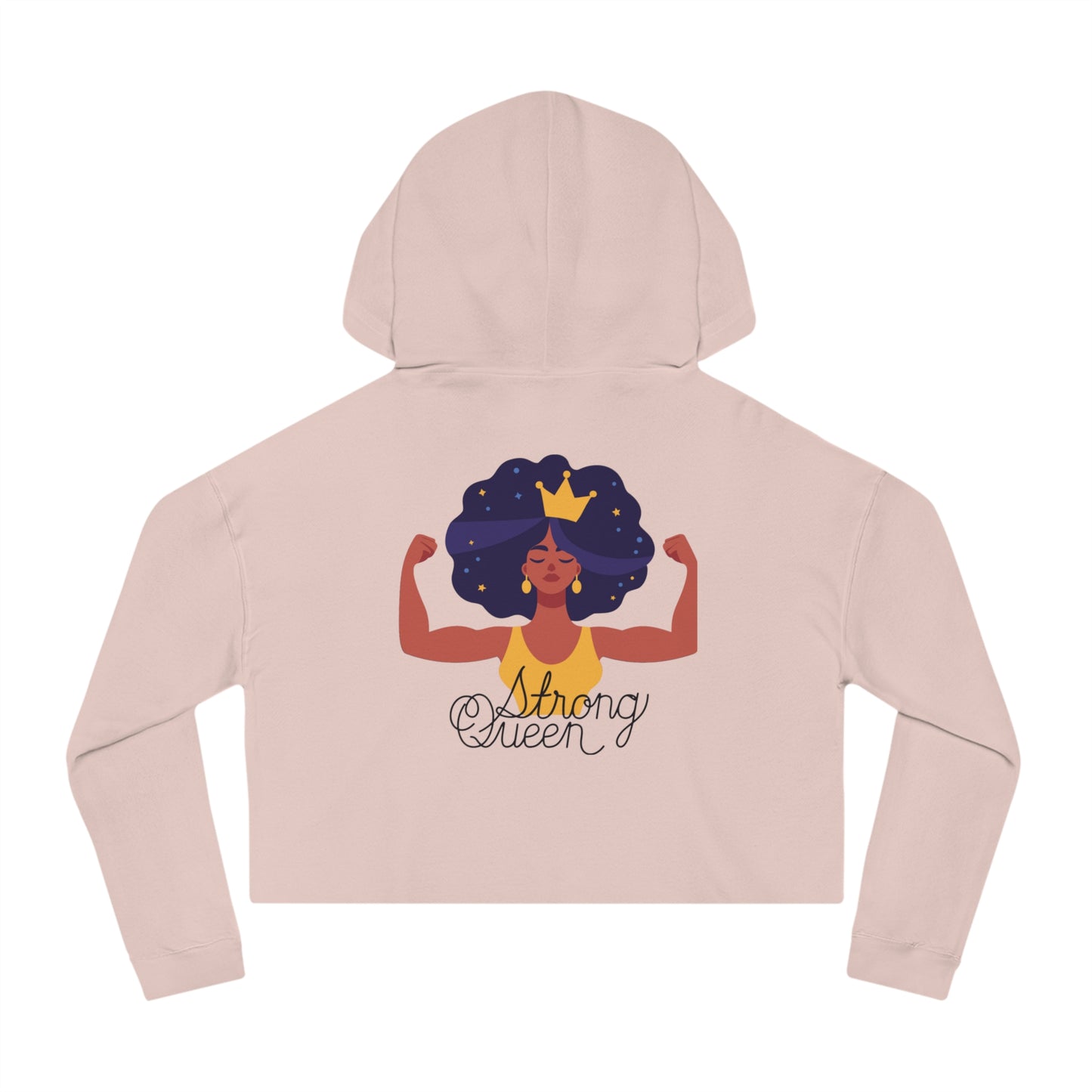 "Resilient Royalty: Strong Queen Cropped Hoodie" (Backed by Majesty)