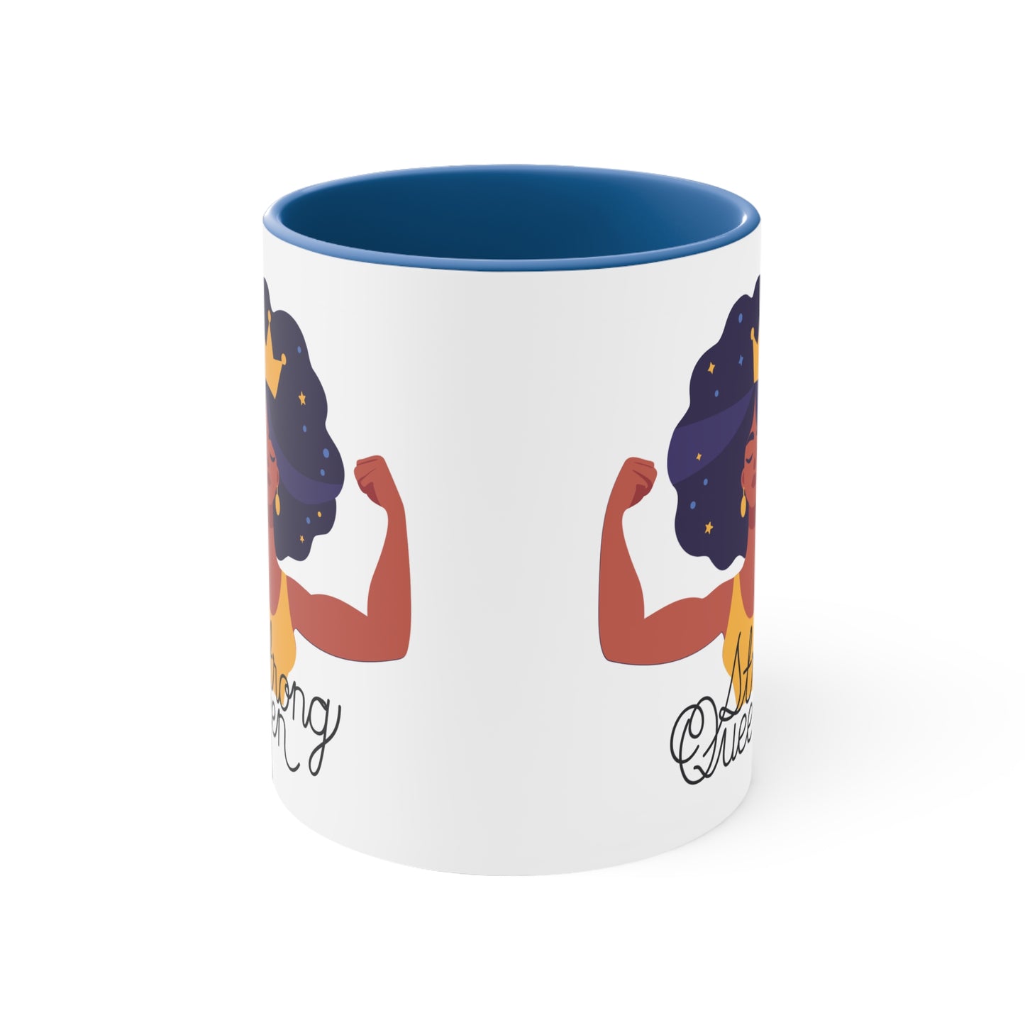 "Royal Brews: Strong Queen Afro Crown Mug - Sip in Style and Power!"    (Accent Coffee Mug, 11oz)