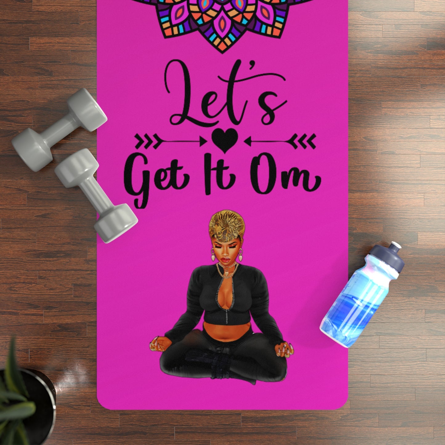 Serenity in Motion: Empowering Black Women Yoga Mat (B:Pink)