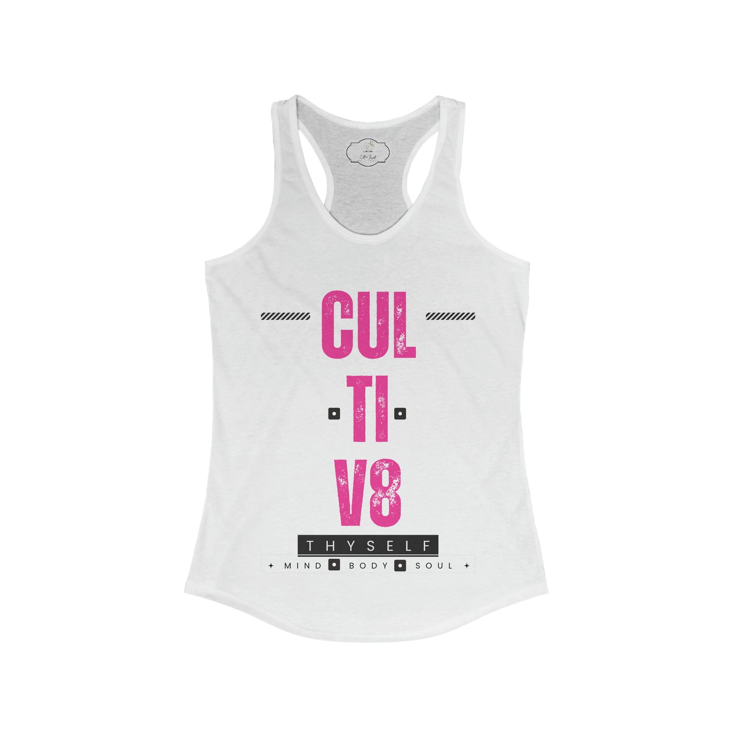 Bold Empowerment: Pink Blossom Cultiv8 Thyself Racerback Tank