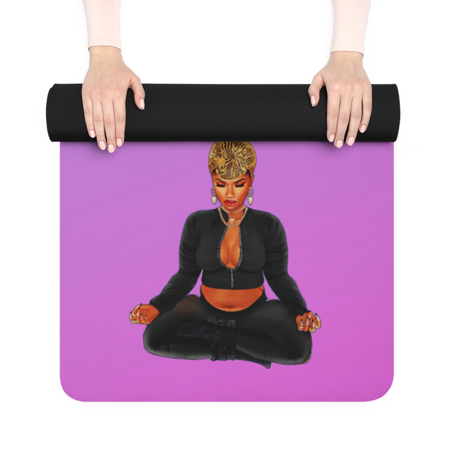 Serenity in Motion: Empowering Black Women Yoga Mat (E: Teal)